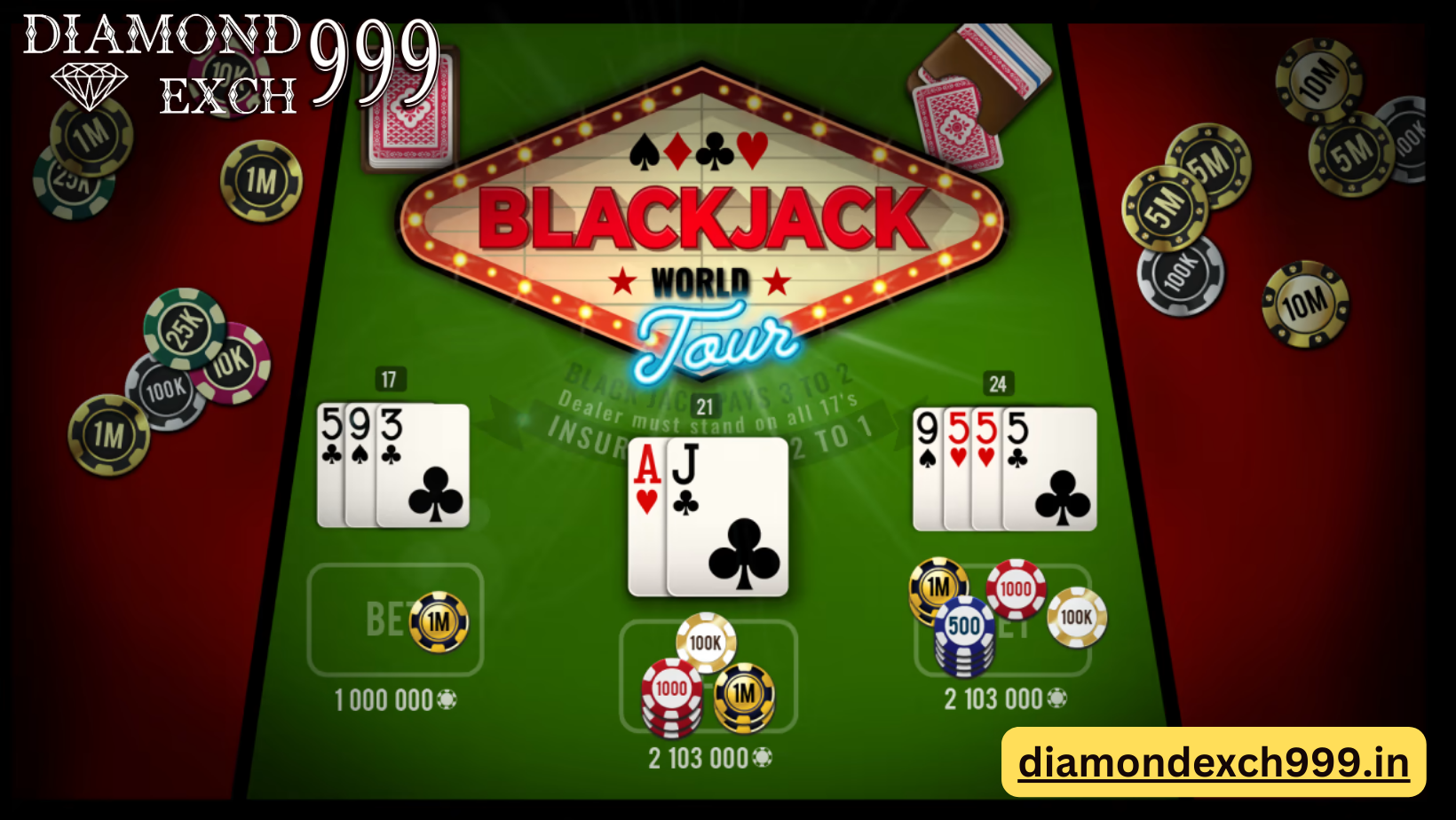 Diamond Exch | Place Bet on Blackjack game and Get Bonus